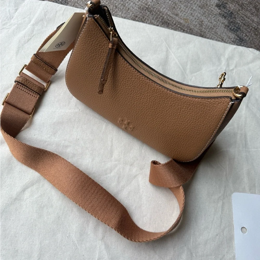 New ToryBurch THEA CONVERTIBLE CROSSBODY TIRAMISU 2 straps